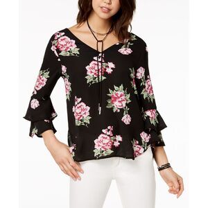 7 Sisters Juniors Printed Ruffle Sleeve